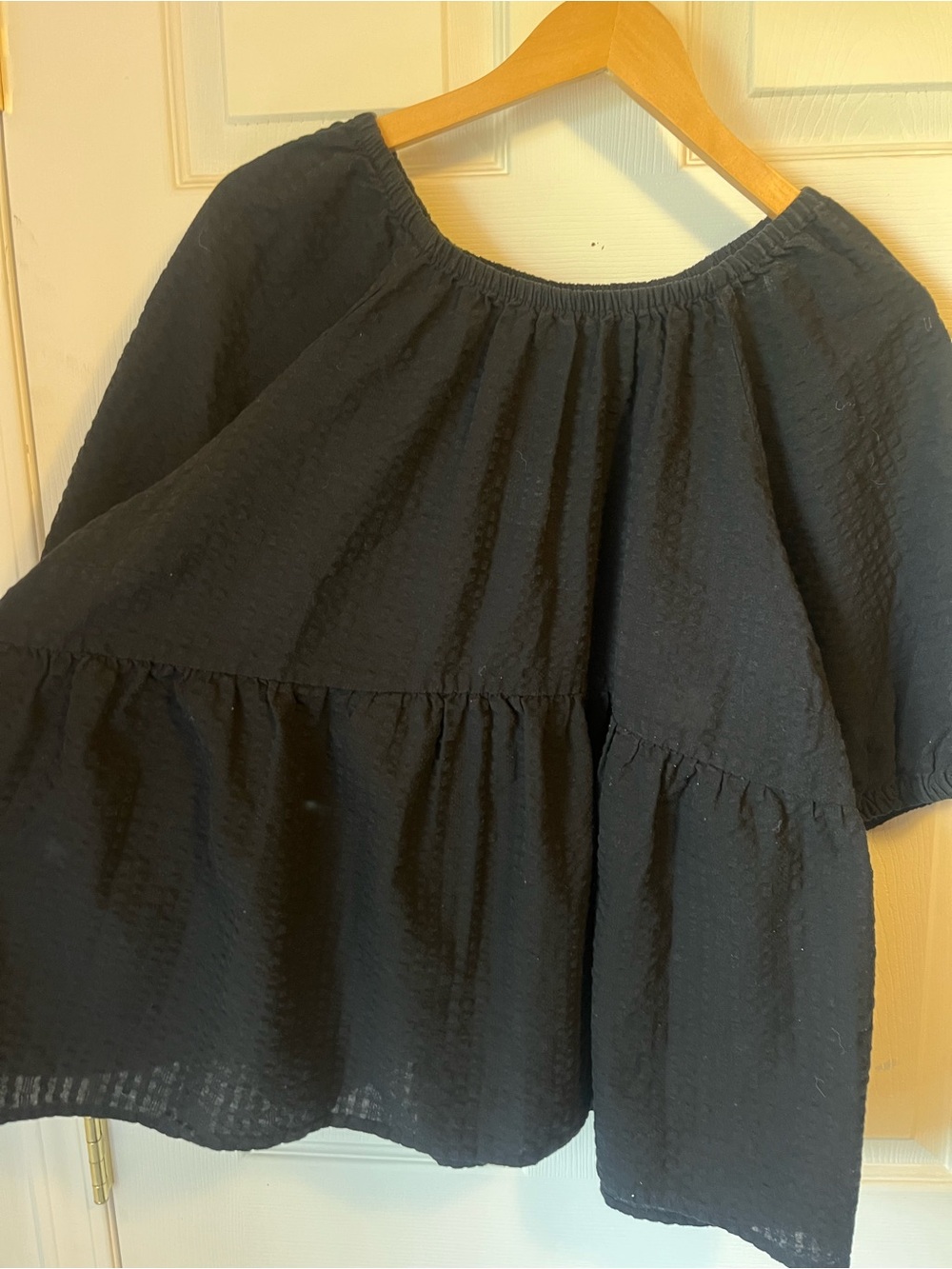 Old Navy Black Tiered Peasant Top